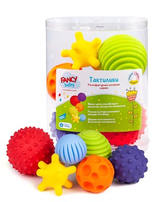 Развивающие, сенсорные игрушки, мячики Fancy Baby, Тактилики  для малышей и купания TIH1 - фото 12565